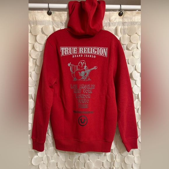 True Religion Other - True Religion Red Zip Up Hoodie Size Small